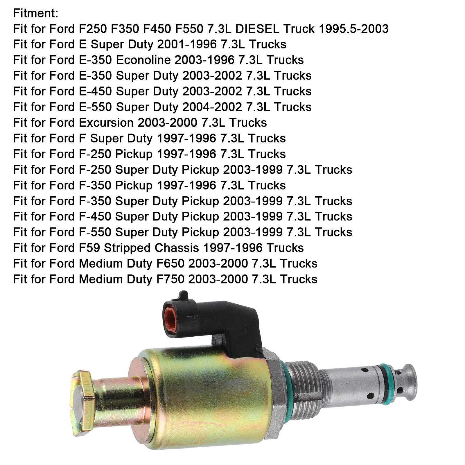 Fuel Injection IPR Valve Pressure Regulator F81A9C968AA Fit for Ford E‑350 E‑450 Excursion 7.3L  Trucks F81Z9C968AB