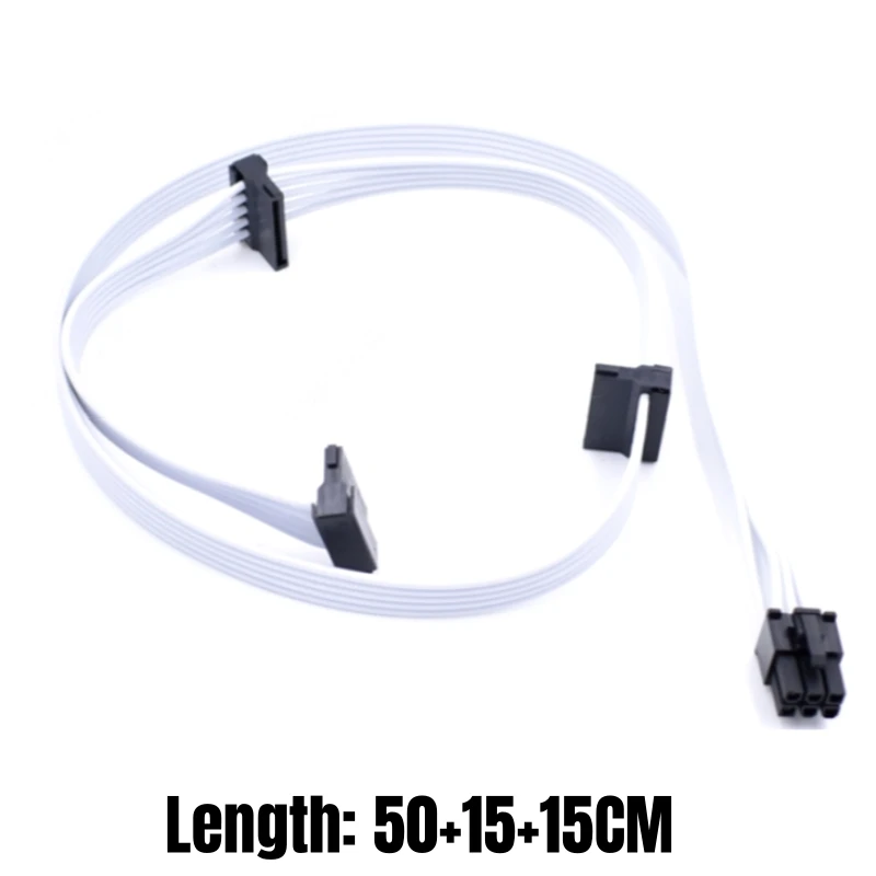 White 3 SATA Angled HDD SSD Power Cable for CORSAIR RM750i RM850i RM1000i RM750 RM850 RM750x RM850x CX550F CX650F C750F Modular