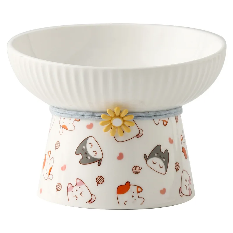 Ceramic Cat Bowl Feeder Food Plates Pet Tableware Cartoon Bowl Pet Supplies