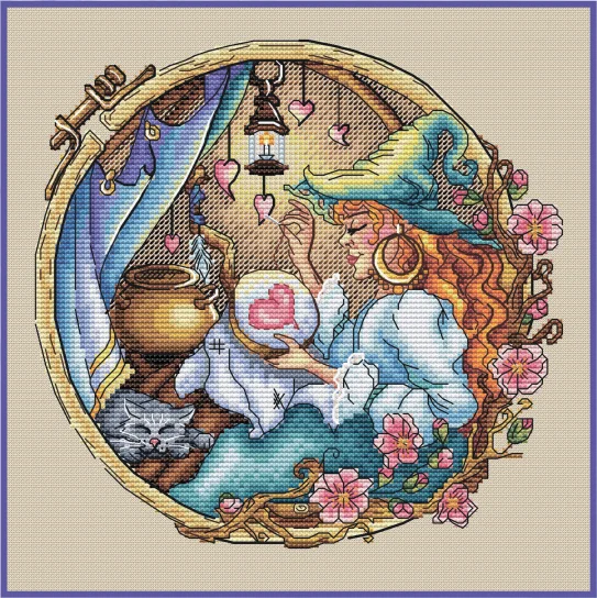 Embroidered Witch 29-29 DIY Counted Cross Stitch Kit Handmade Needlework For Embroidery Cross Stitch for Homefun