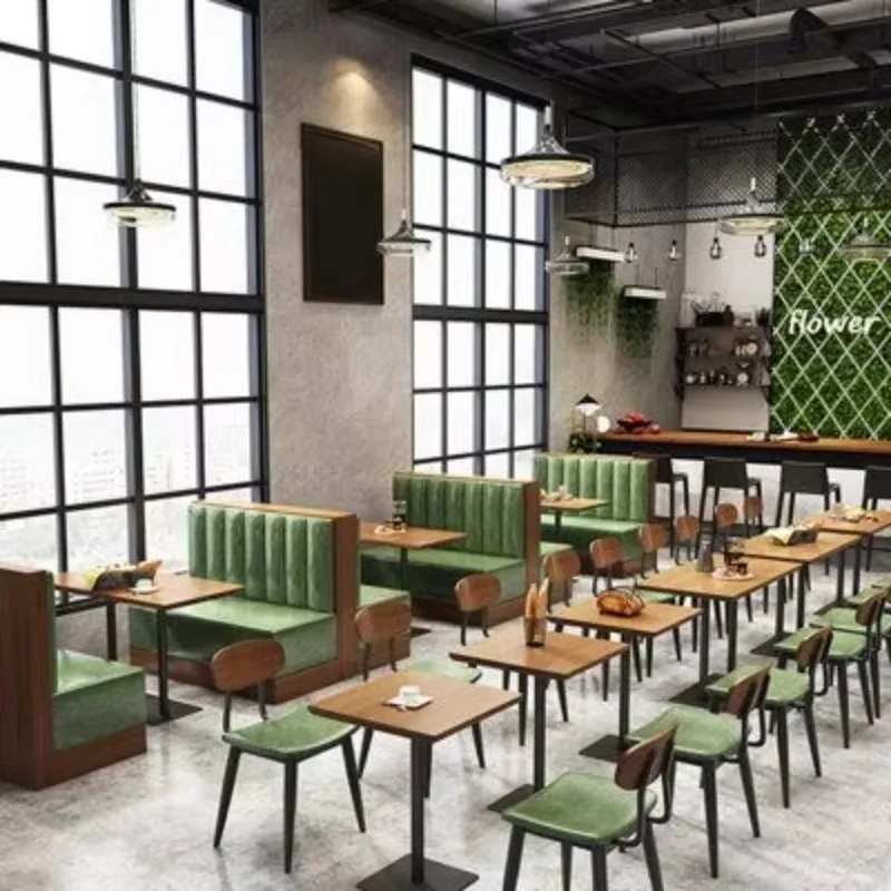 Modern Cafe Furniture Custom Round Table and Chairs for Balcony Cafe Direct Factory Sales Wood Metal Mable Material