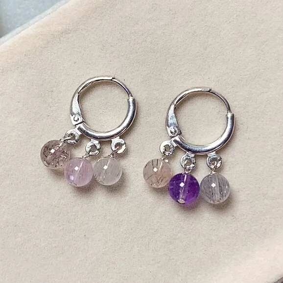 

Super Seven Earring / 925 Sterling Silver Earring / Healing Gemstone / Super Seven / Gifts For Her