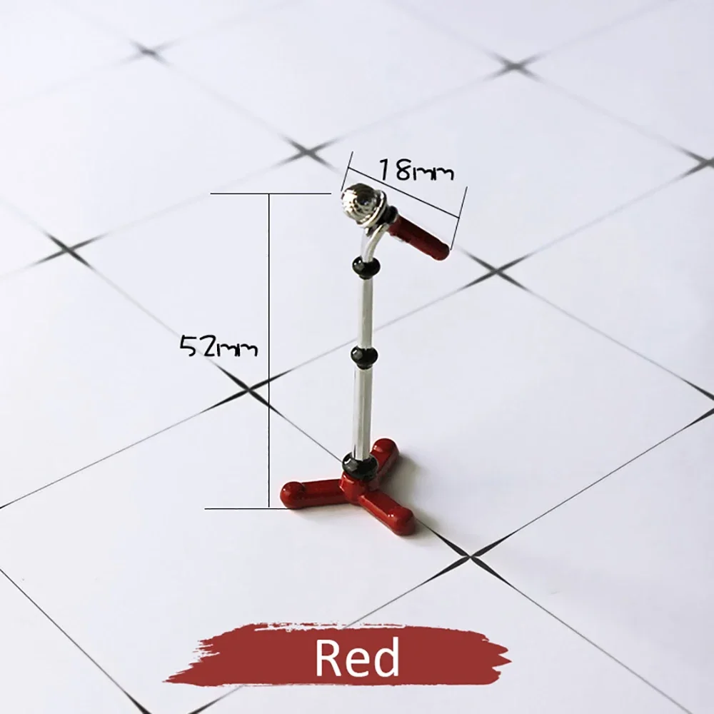 1 pçs 1/12 acessórios para casa de bonecas miniaturas mini microfone de liga com suporte modelo brinquedo para decoração de casa de boneca ob11 bjd