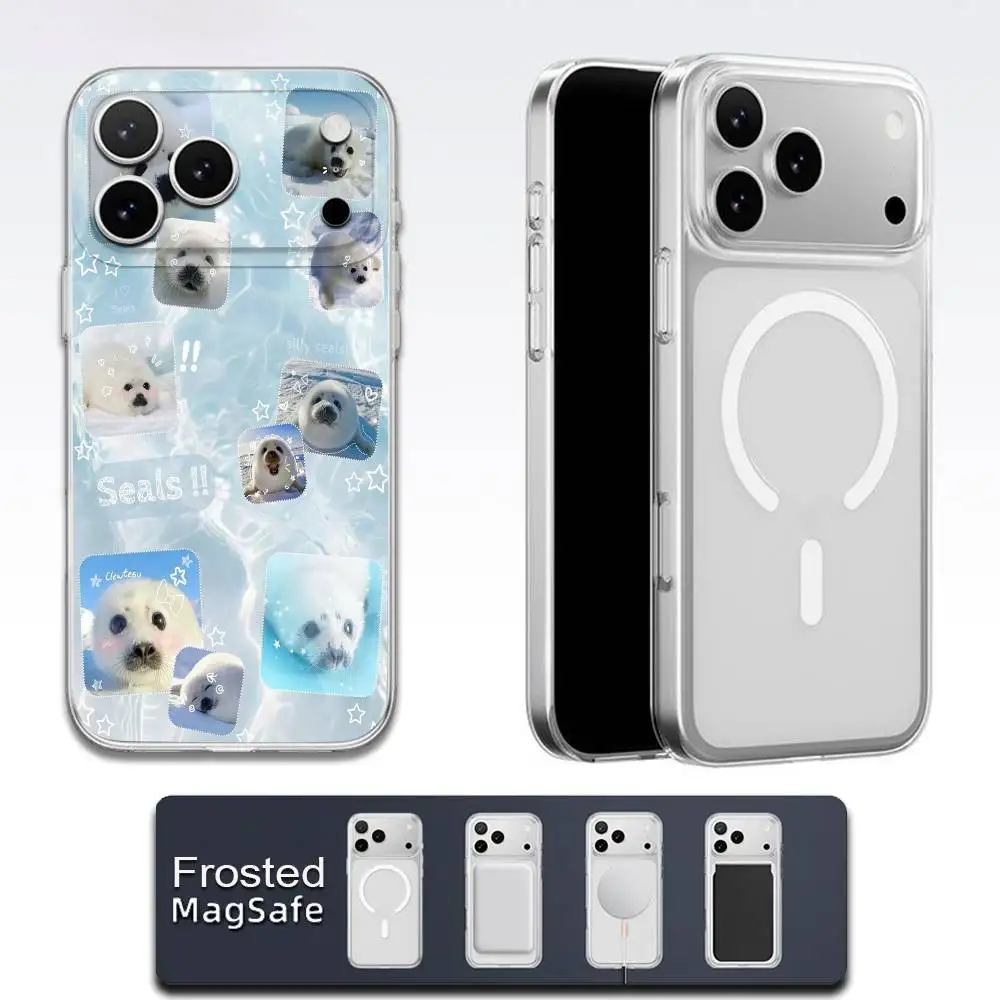Seal Seals Collage Phone Case For iPhone 17,16,15,14,13,12,11,Pro,Max,Plus,E,Air,Mini Magsafe Frosted Transparent - Image 2
