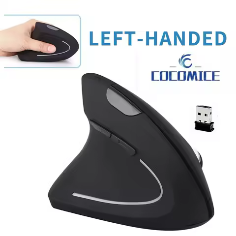2.4G Wireless Left Handed Ergonomic Wireless Vertical Mouse 800/1200/1600 DPI 5 Buttons for Laptop Desktop PC Macbook