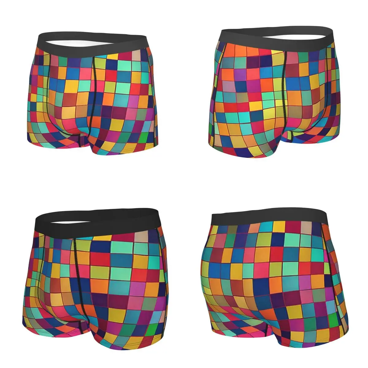 الملاكم السروال السراويل متعدد الألوان فسيفساء قوس قزح سراويل الذكور تهوية الملابس الداخلية لهدايا رجل صديقها أوم