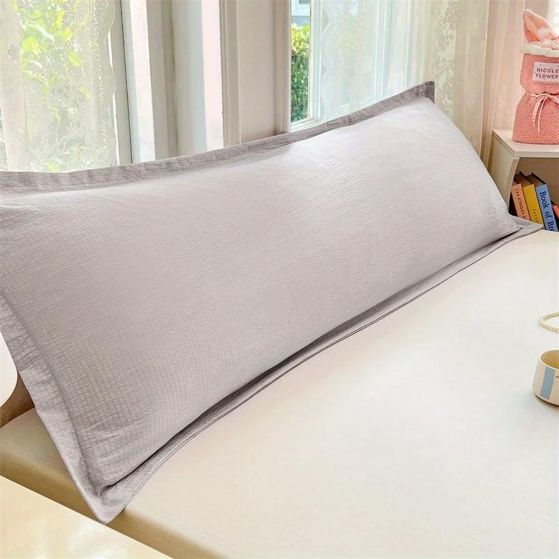 

1pc Double-Layer Yarn LONG Pillowcases, Suitable for Bedroom Bedding Pillow Core Cover, Decorative Pillowcase,, All-Season Use