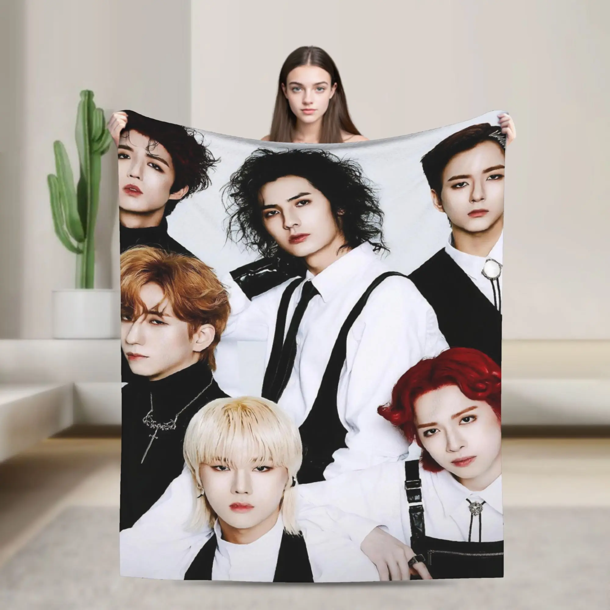 South Korean Rock X-Xdinarys H-Heroes Flannel Throw Blanket  Blanket for Home Couch Lightweight Plush Thin Quilt