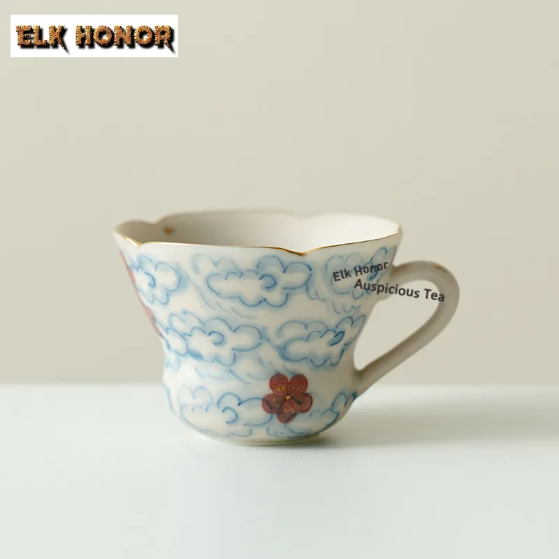 

85 мл ручная роспись с ручкой в виде цветка сливы, чайная чашка, бутик, чайная чашка, чайная чашка, чашки для медитации, чашки Chazhan Master для чая