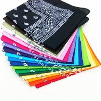 Unisex Men Women Cotton Bandana Hairband Cowboy Mens Biker Sports Headwear Wrist Hairwrap Single Sided Head Wrap Scarf Paisley