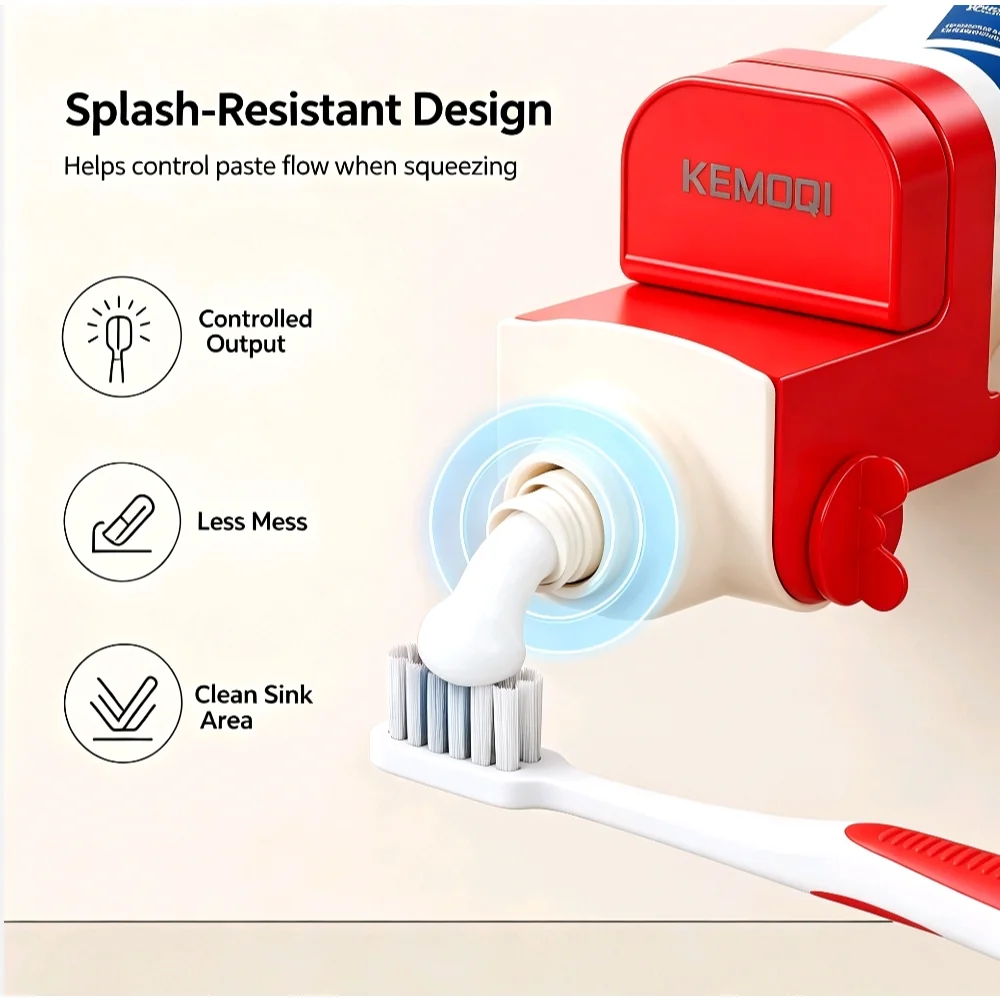 1 Pcs Dental Cute Manual Toothpaste Squeezer Punch free Suction Cup Toothpaste Holder Cleanser Squeezer Bathroom Accessories