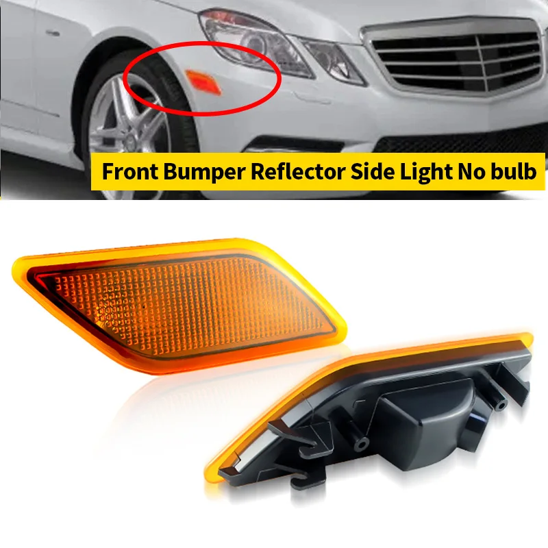 For 2010-2013 Mercedes Benz W212 E-Class E350 E550 4-Door Front Left  Right Side Marker Light lens No bulb 2128200021 2128200121
