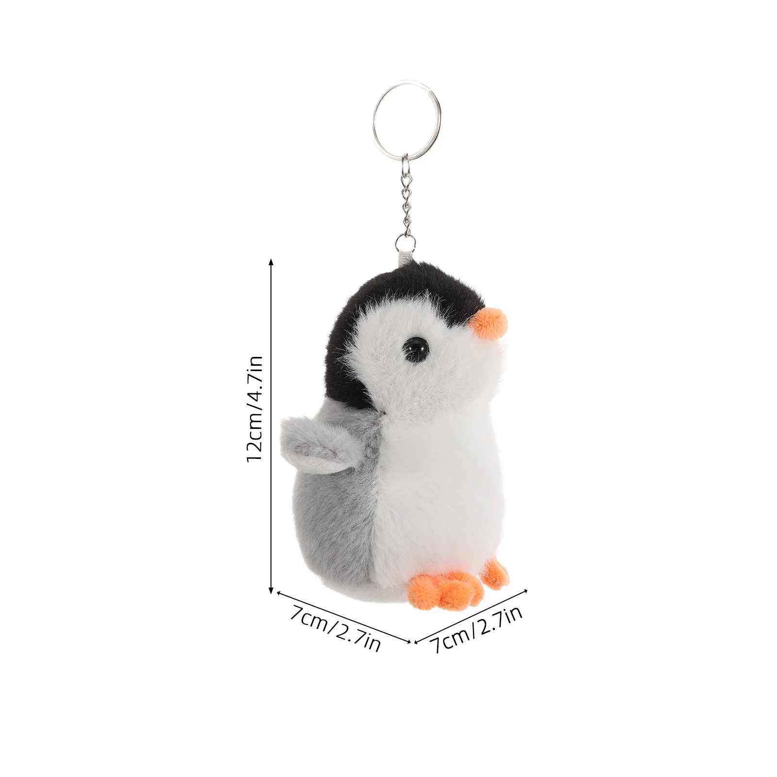 2 pçs bonito pinguim chaveiro animal de pelúcia pingente cinza claro para mochila bolsa chaves do carro kawaii dos desenhos animados chaveiros jóias