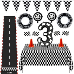 137×274cm Racing Tablecloth Motorcycle Racing Car Theme Tablecover Tableware Wheel Tire Balloon Birthday Party Supplies