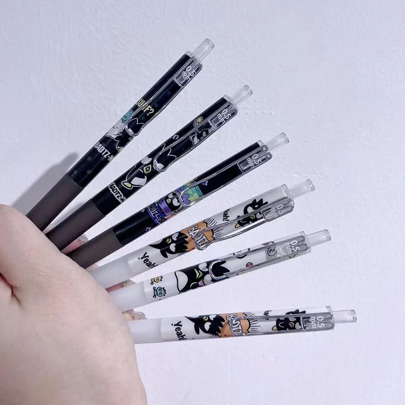 24pcs/lot Cartoon Sanrio BADTZ-MARU Press Gel Pen Cute XO 0.5mm Black Ink Signature Pens Promotional Gift School Supplies