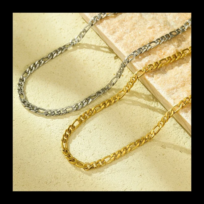 Ins Style Classic Fashion قلادة سلسلة راقية بسيطة ومتعددة الاستخدامات مطلية بالذهب عيار 18 قيراط