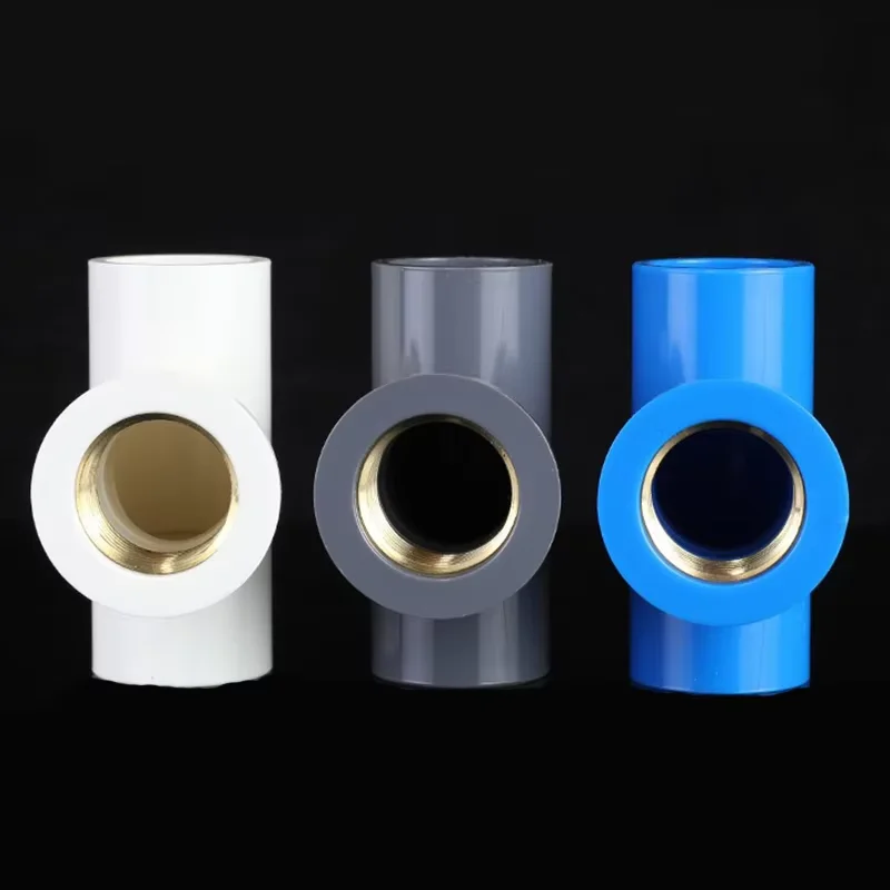 

1-15pcs 1/2"~1" Brass Female Thread PVC Tee Connector Garden Irrigation Equal/Reducing 3 ways T-type Tube Adapter Fittings