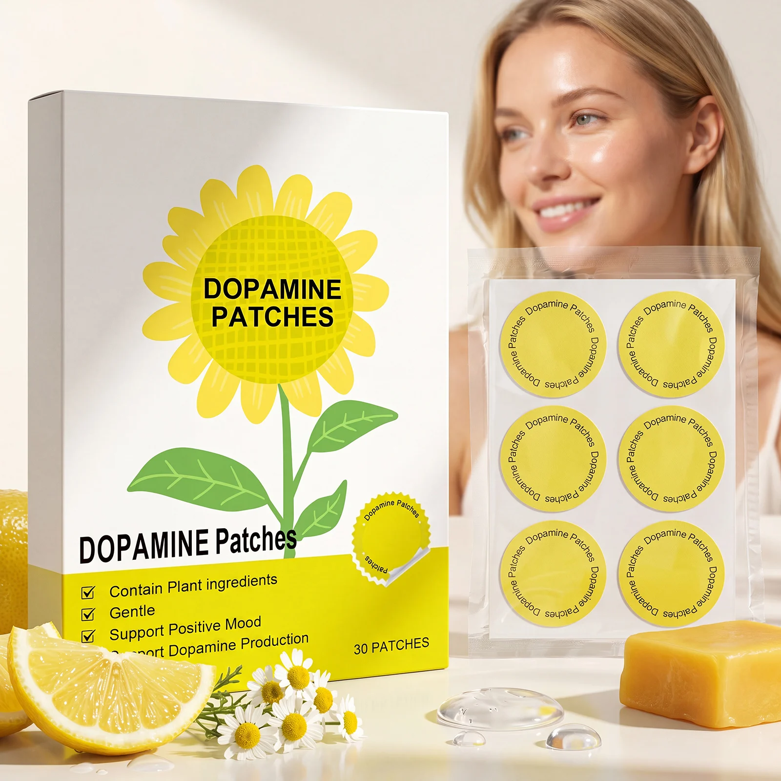 Dopamine Patches Vitality Boost Instant Mood & Focus Enhancement Concentration Aid Wellness Body Care Patch