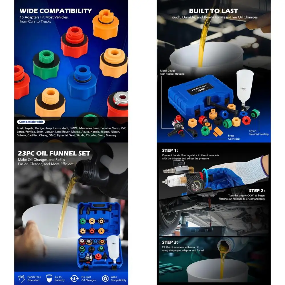 23Pc Oil Funnel Set…