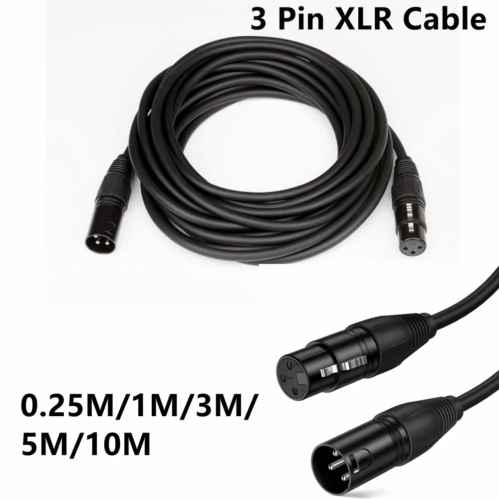Câble de microphone XLR 3 broches XLR mâle vers femelle, cordon audio, câble d'extension XLR pour microphone, mixeur, amplificateur
