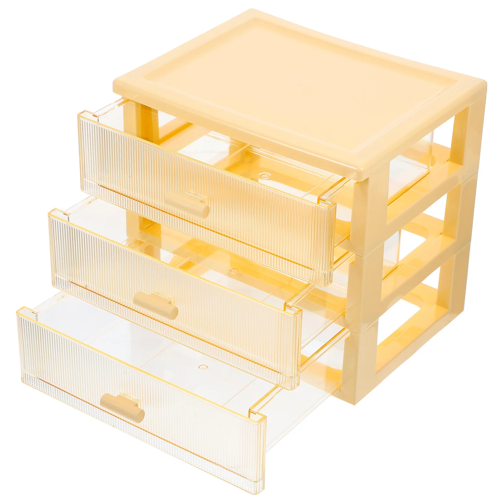 

Small Storage Drawers Box Work Desk Organizers Makeup and Yellow Pp Plastic Student