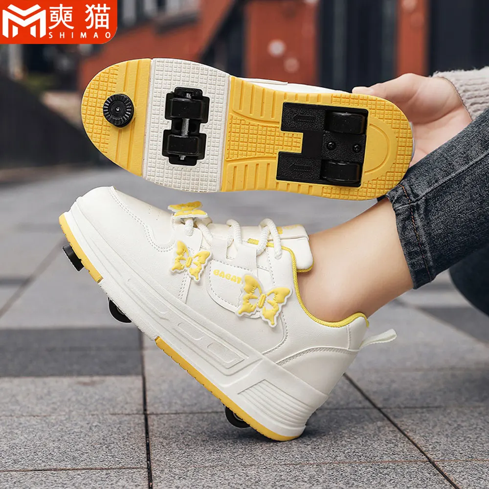 Children Roller Skates Sports Shoes Girls Boys Walking Running Casual Sneakers Gift Outdoor Sneakers Roller Wheel Shoes for Kids