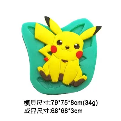 Pokemon Anime Figures Pikachu Cake Chocolate Tools Cookie Baking Silicone Mold Toys Squirtle Bulbasaur Mould Decoration Diy Gift