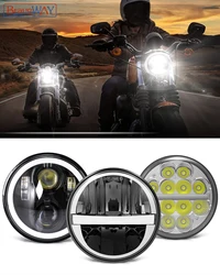 BraveWAY 5.75インチLEDヘッドライトオートバイ用5-3 / 4インチラウンドバイクヘッドランプ