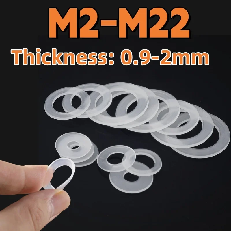 Soft Washers M2M3M3.5M4M5M6M8M10M12M14M15M16M18M20M22PE Seal Washer Gasket Pad Ring Spacer Flat Paded Shock-proof and Leak-proof