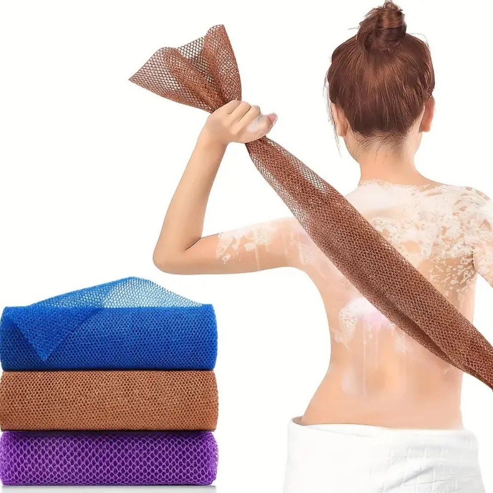 2pcs African Exfoliating Sponges Towel Mesh Bath Scrub Washcloth Double Side Wash Bath Loofah for Smooth Skin Back Shower Scrubb