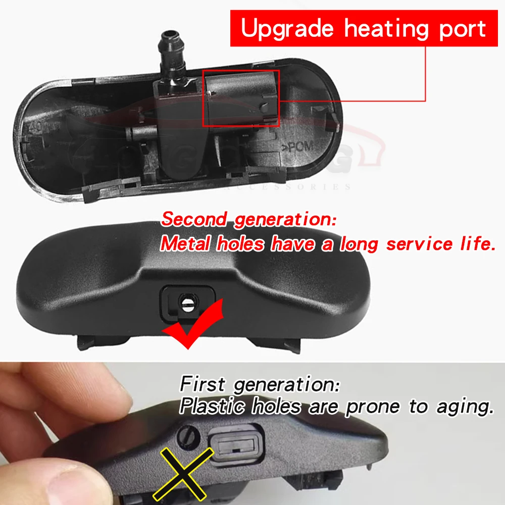 2-piece Washer nozzles For Audi Q5 Q7 A1 A3 A4  A5 A6 glass wiper water spray nozzle fanshaped atomizing wiper water spray head