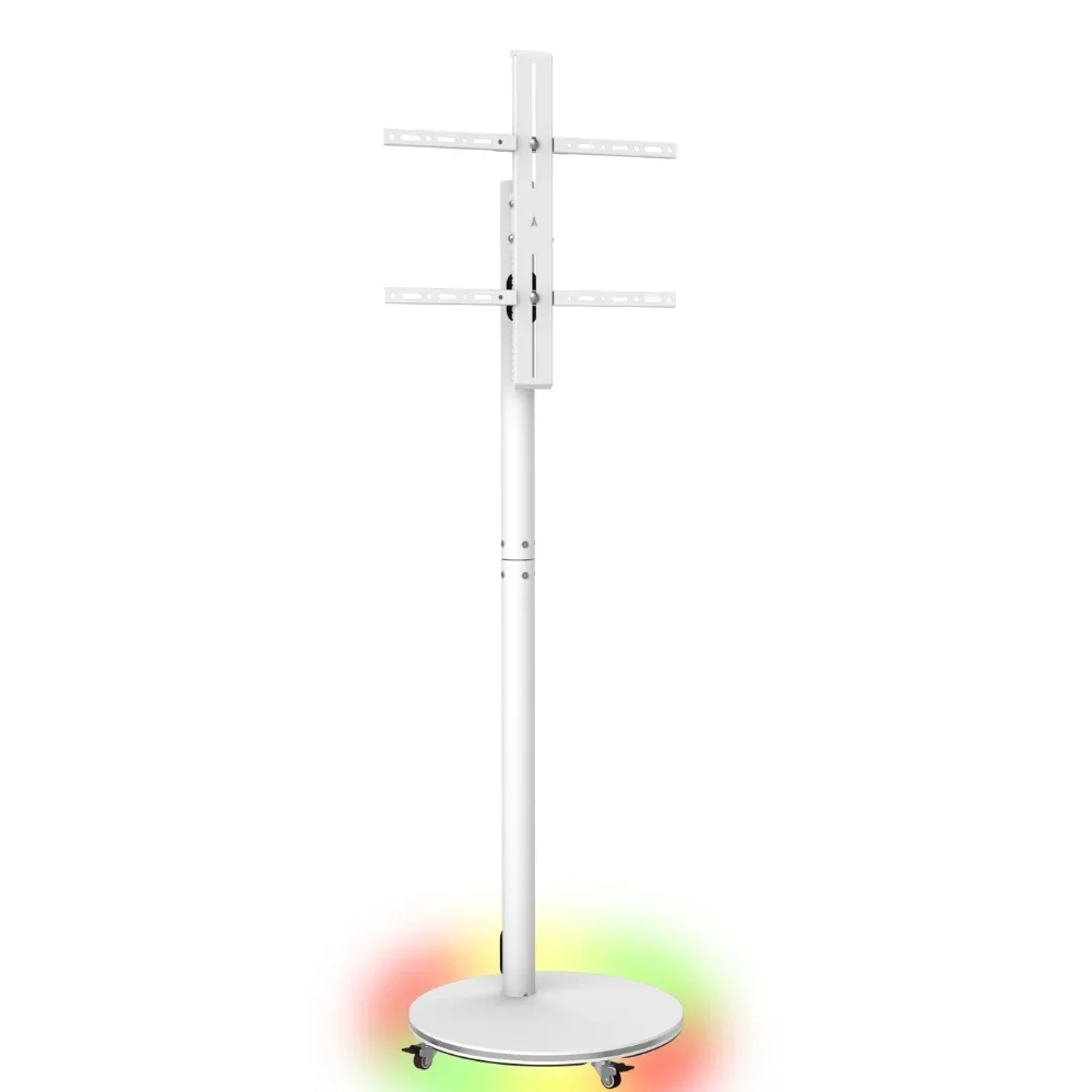 ETFS-4 Elegant Modern Floor Stand On Base Tv Cart With RGB Lamp Light