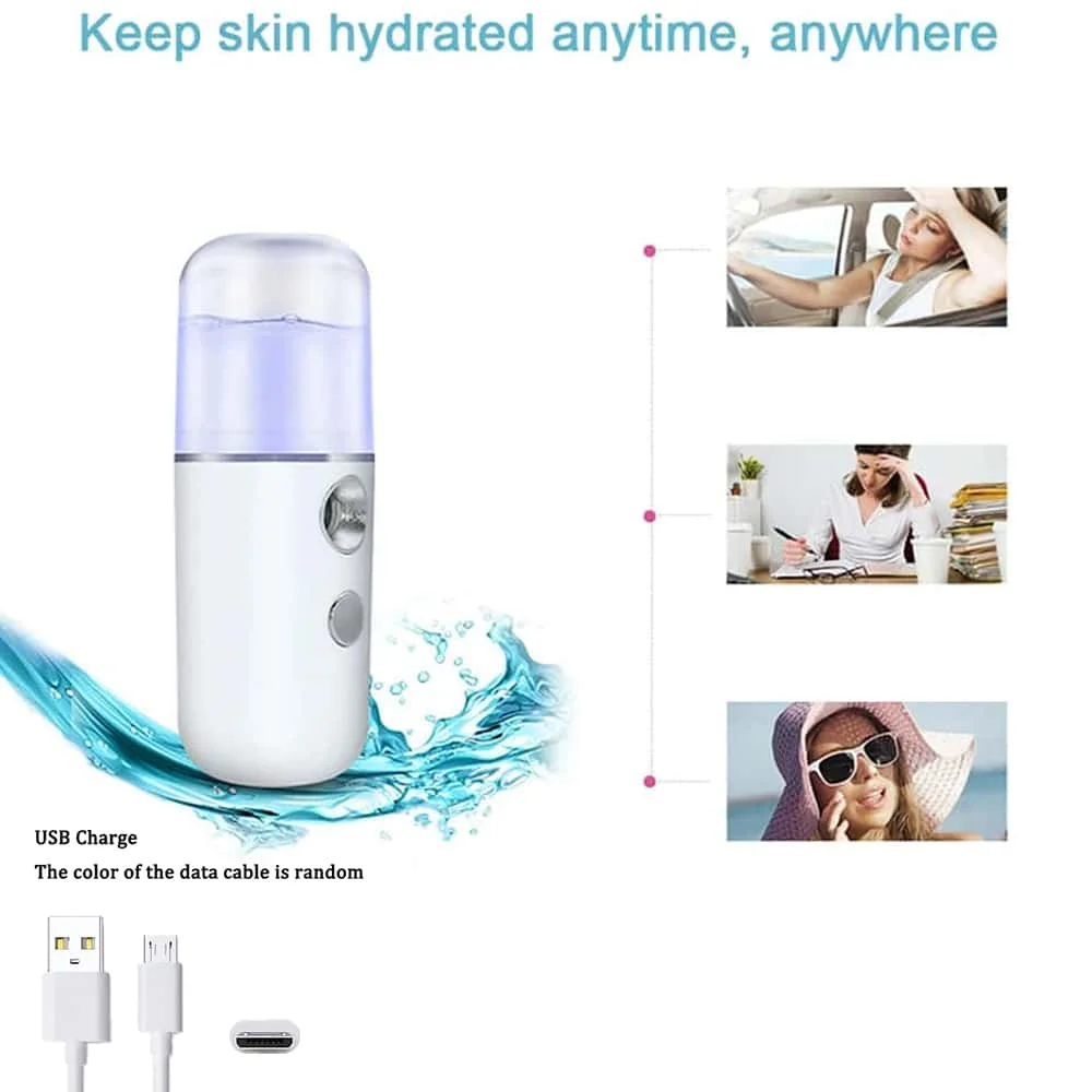 USB Facial Mist Sprayer Luchtbevochtiger Oplaadbare Vaporizer Facial Steamer Hydraterende Schoonheid Instrument Gezichtsverzorging Tool