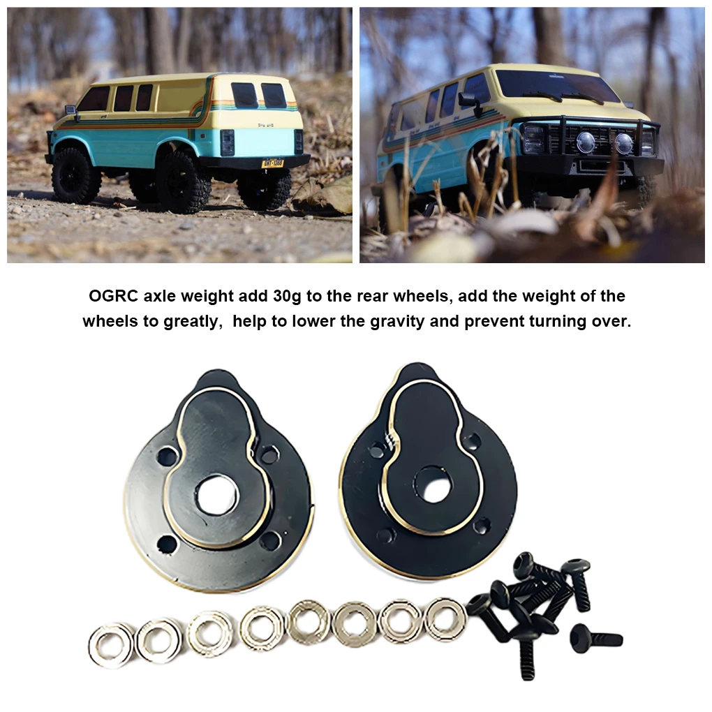 Brass Counterweight Brass Rear Caster Blocks For Hobby Plus CR18P Rock Van 1/18 RC Car Upgrade Parts