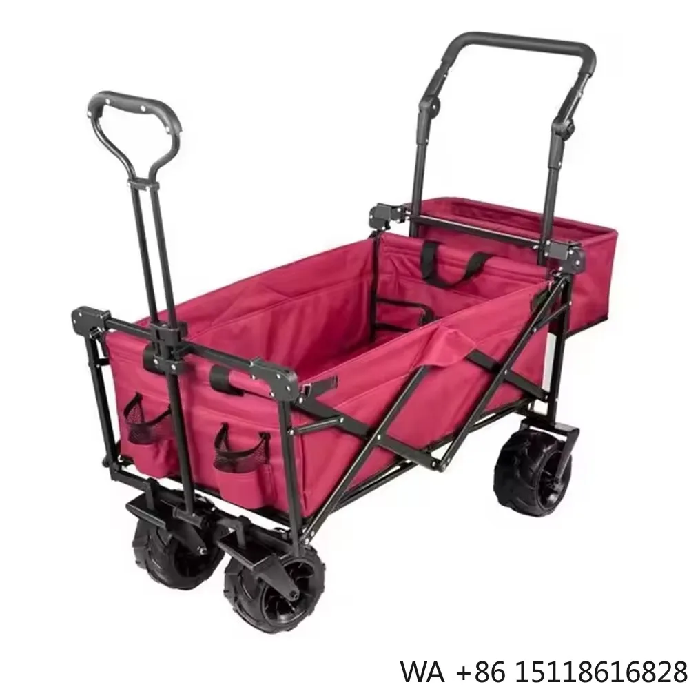 Foreign Trade Exclusive Outdoor Camping Vehicle Portable Large Capacity Folding Small Cart With Roof Collapsible/wagon