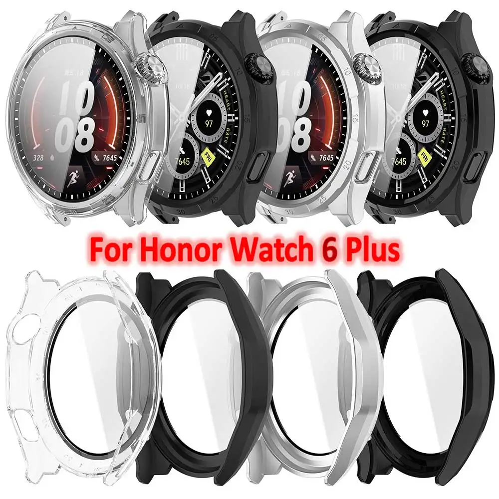 Case+Tempered Glass for Honor Watch 6 Plus Shell Membrane Integration All-around Screen Protective Shell for Honor Watch 6 Plus