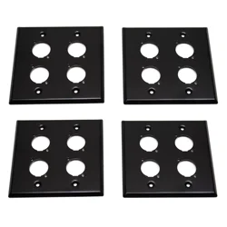 (4) Four Double Gang Blank Wall Plate Four XLR Male / Female 