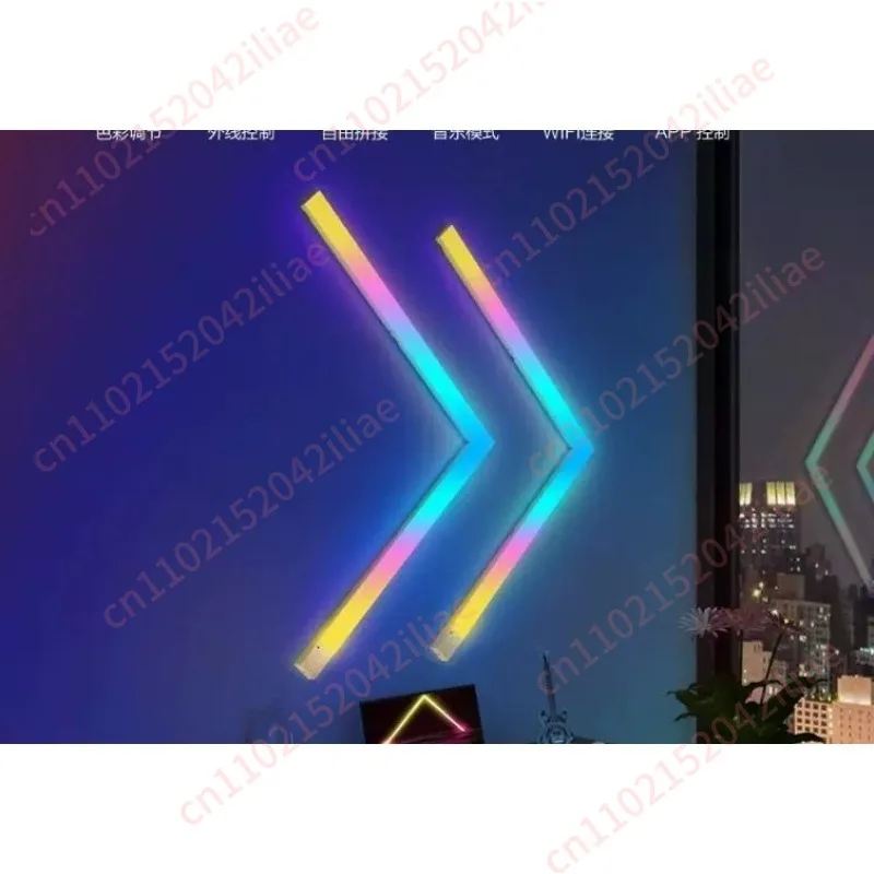 9pcs DIY Smart Light Emitting Diode Wall WIFI RGB Night Light Bar Game Light Application Control  Room Decoration