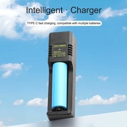 18650 Battery Charger 1/2 Slots Type-c Interface Intelligent Turn Signal Rechargeable Lithium Battery Charger For 18650/18500