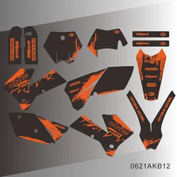 For KTM 125 200 250 300 400 450 525 540 EXC 2005 2006 2007 Full Graphics Decals Stickers Kit Custom Number Name Stickers