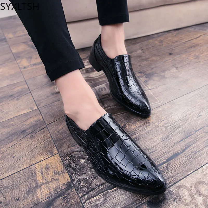 Italiano Crocodile Shoes Men Oxford Shoes for Men Office 2024 Slip on Shoes Men Loafers Wedding Dress Italiano Chaussure Hommes