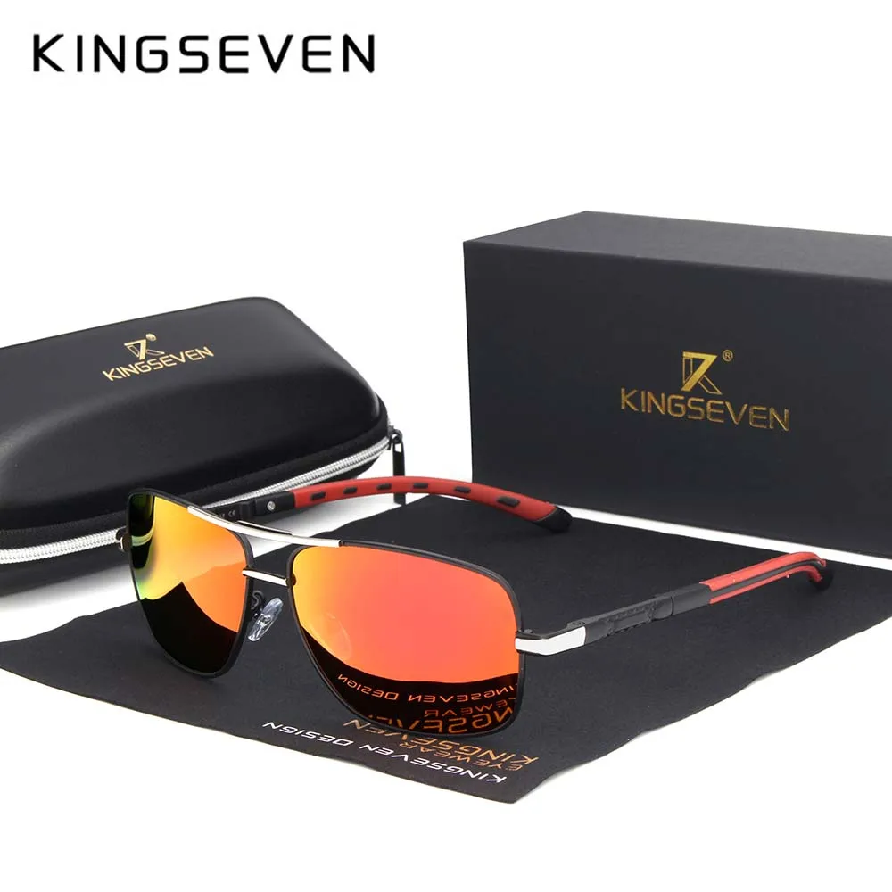 KINGSEVEN 브랜드 남성용 알루미늄 선글라스, HD 편광 UV400 미러, 남성용 선글라스, 여성용 2023 안경, Oculos de sol N724