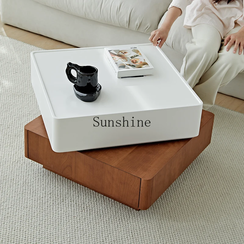 

Small apartment living room rounded square simple function fun storage