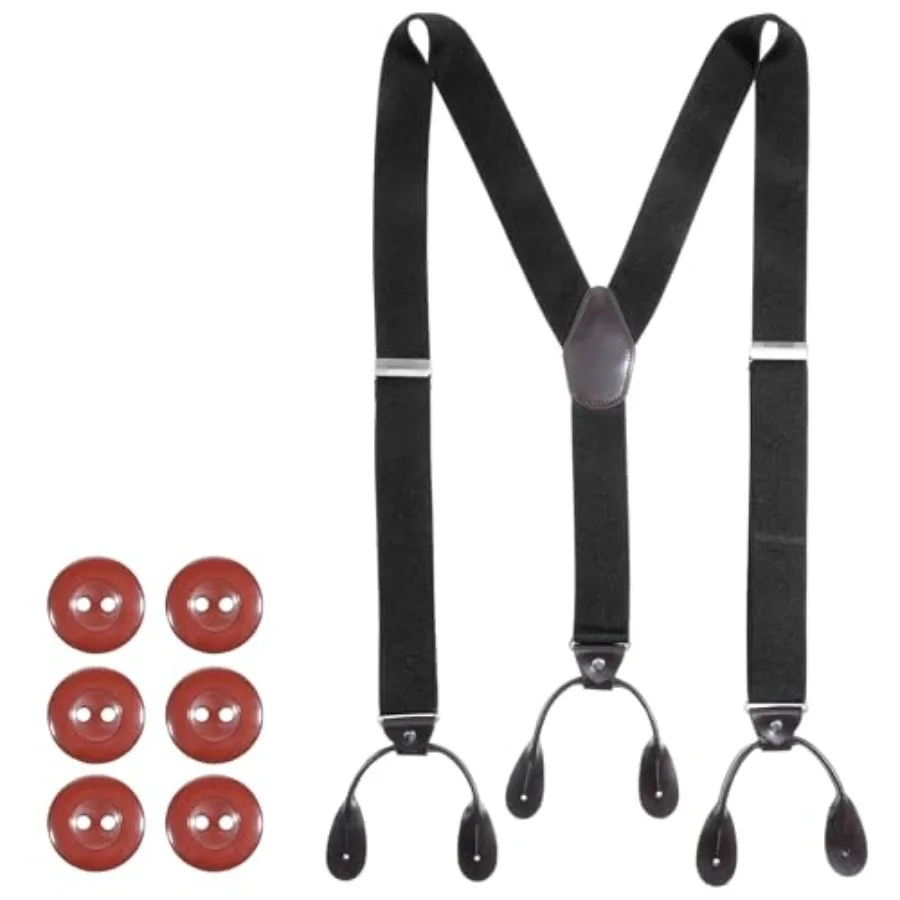Men Adjustable Y Back Elastic Button Suspenders