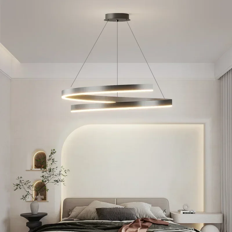 Lampadario moderno a sospensione a spirale a LED per soggiorno sala da pranzo camera da letto lampada a sospensione di lusso decorazioni per la casa apparecchio di illuminazione lustro