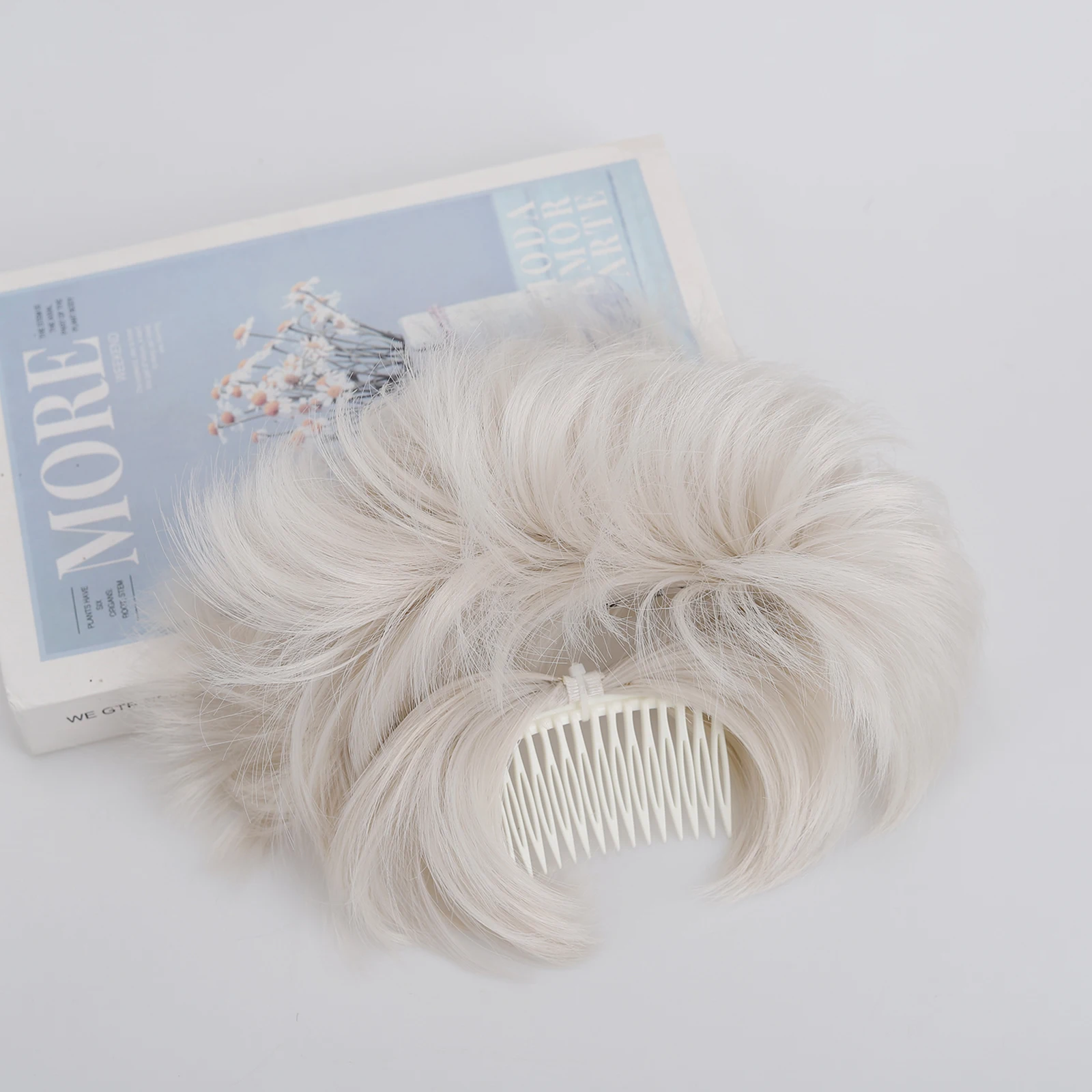 Posticci sintetici da donna fai-da-te Panini disordinati Pettine Clip Updo Scrunchies Chignon finto - Crea senza sforzo più acconciature