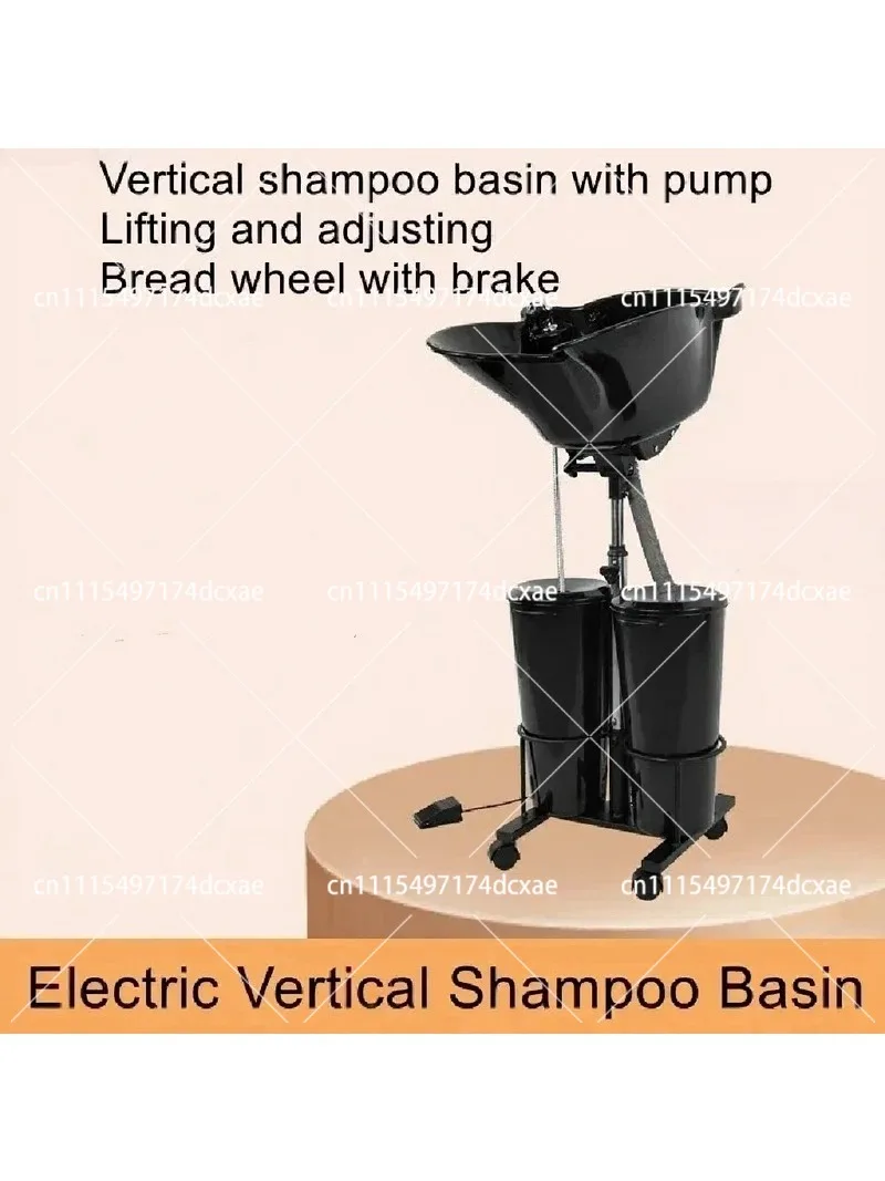 Portable Shampoo Basin Tilt Tray for Barber Store, Double Barrel Shampoo Bed for Pregnant Elderly