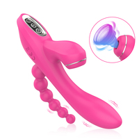 3 In 1 Rabbit Vibrator Women Vagina Massage G-Spot Sucker Nipple Clitoris Stimulator Masturbator For Couples Adult Anal Sexy Toy