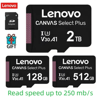 Lenovo 2TB 1TB Memory TF Card 128GB 512G U3 V30 4K Full HD Micro TF Mini SD Card TF Memory Flash Card 100mb/s For Phone/Computer