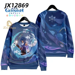 Genshin Impact-sudaderas con capucha para niño y niña, Tops de manga larga con cuello redondo, Cosplay de Kujo Sara Lisa